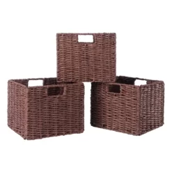 4pc Adriana Storage Bench With Baskets Walnut - Winsome -Baxton Studio Store GUEST c1568a57 03a6 4e9a 8576 8b1a658ba770
