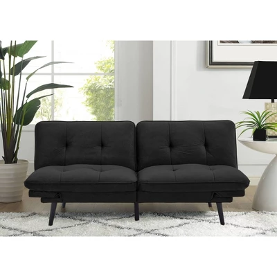 Finley Convertible Futon Sofa Bed Black - Serta 3 Finley Convertible Futon Sofa Bed Black - Serta