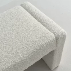 Kaia 47" Minimalist Aesthetic Look Teddy Waterfall Upholstered Bench-The Pop Maison -Baxton Studio Store GUEST c26307f6 ca8e 4f7f 9e98 6973737e5edd