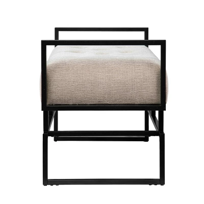 Tedges Upholstered Bench Beige/Gray - Aiden Lane 6 Tedges Upholstered Bench Beige/Gray - Aiden Lane - Image 4