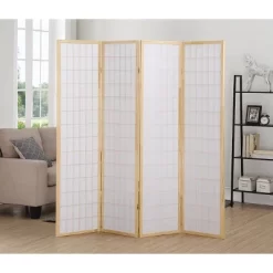 4 Panel Room Divider Natural - Ore International 7 4 Panel Room Divider Natural - Ore International -Baxton Studio Store GUEST c3782cde 9166 458e a28d 72384f420c8a
