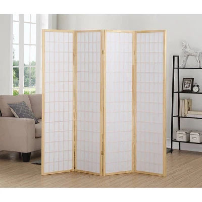 4 Panel Room Divider Natural - Ore International 5 4 Panel Room Divider Natural - Ore International - Image 3