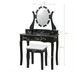 Costway Vanity Table Set W/10 Light Bulbs And Touch Switch Makeup Dressing Table -Baxton Studio Store GUEST c3a0e141 eb41 400c 8bc4 97776a4b493d