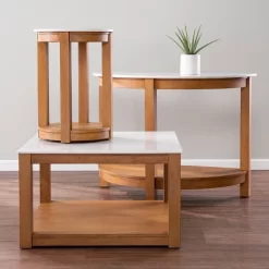 Vebell Demilune Console Table White/Natural - Aiden Lane -Baxton Studio Store GUEST c3a0edfc a247 4503 b26e 67124aabe5c9