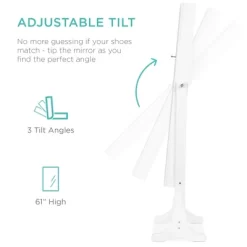 Best Choice Products 6-Tier Standing Mirror Lockable Storage Organizer Cabinet Armoire W/ LED Lights -Baxton Studio Store GUEST c44fbf2c 3258 48ab b437 99ca75271f5f