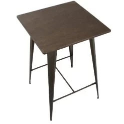 41" Oregon Industrial Bar Height Pub Table Antique Metal With Espresso Wood Top - LumiSource -Baxton Studio Store GUEST c4e8b827 7d55 4fa7 8816 ef501a02782e