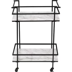 Honey-Can-Do 2 Tier Bar Cart Faux Marble -Baxton Studio Store GUEST c5589ae1 9c5b 4fb3 b287 1404a7e46dd2