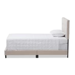 Twin Brookfield Modern And Contemporary Fabric Upholstered Bed Beige - Baxton Studio