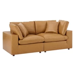 Commix Down Filled Overstuffed Vegan Leather Loveseat - Modway -Baxton Studio Store GUEST c5c8263b 2c8e 4cc3 b9fc b02d0d093588