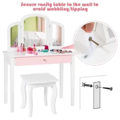 Costway Kids Vanity Set Princess Makeup Dressing Play Table Set W/Mirror White Pink 16 Costway Kids Vanity Set Princess Makeup Dressing Play Table Set W/Mirror White Pink -Baxton Studio Store GUEST c5e21f98 f89e 4b6a 97f8 11d9aaa0caa0