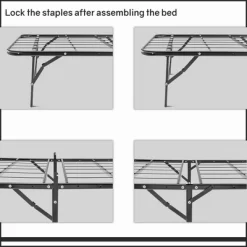Continental Sleep 14 Inch Quickbase Metal Mattress Platform Bed Frame Foundation With Steel Slats (No Box Spring Needed), Twin, Black -Baxton Studio Store GUEST c7ab75bf ed8d 4adb aea8 5cc9e08da0bf