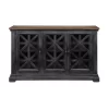 Vercelli 3 Door Credenza Black Rub - Treasure Trove Accents