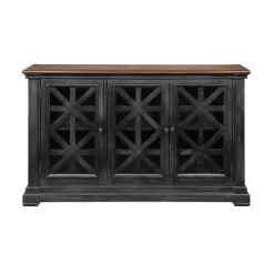 Vercelli 3 Door Credenza Black Rub - Treasure Trove Accents