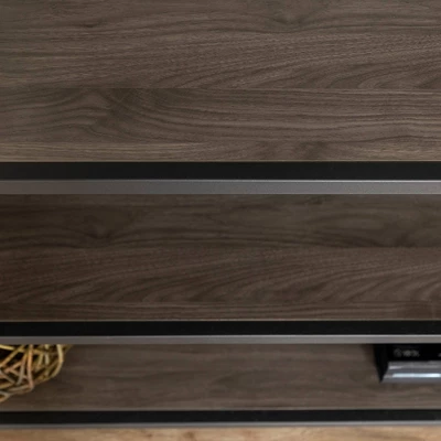 Modern Industrial X Frame Metal And Wood Media Bookshelf - Saracina Home 7 Modern Industrial X Frame Metal And Wood Media Bookshelf - Saracina Home - Image 5