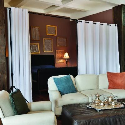 Room Dividers Now Freestanding Adjustable Room Divider Stand 25ft - 37ft 6in Wide - Black (Without Curtains) 9 Room Dividers Now Freestanding Adjustable Room Divider Stand 25ft - 37ft 6in Wide - Black (Without Curtains) - Image 7