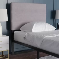 Emma And Oliver Modern Upholstered Headboard With Horizontal Line Stitching And Adjustable Height Rails -Baxton Studio Store GUEST caa2bed3 7103 4988 8c14 f48f9540a030