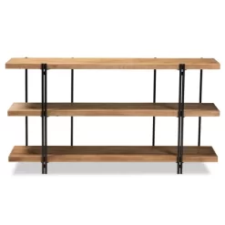 Tarah Wood Console Table Brown/Black - Baxton Studio