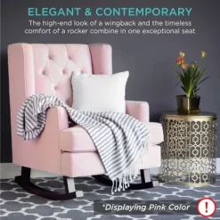 Best Choice Products Rocking Accent Chair, Tufted Upholstered Wingback For Home, Nursery W/ Wood Frame 15 Best Choice Products Rocking Accent Chair, Tufted Upholstered Wingback For Home, Nursery W/ Wood Frame -Baxton Studio Store GUEST cb13ed8f f1d9 40c5 89a5 5a2055c920dc