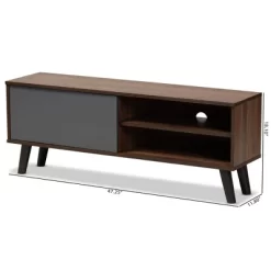 Mallory Two-Tone Wood TV Stand For TVs Up To 50" Gray/Walnut - Baxton Studio -Baxton Studio Store GUEST cbb60849 cb84 405d bbad 0a9a231d29fc