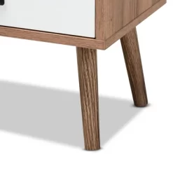 Hubbard Two-Tone Wood And Metal 1 Drawer Nightstand Natural Brown/Black/White - Baxton Studio -Baxton Studio Store GUEST cc00ab6e ef88 4ef8 9412 82a98329dc34