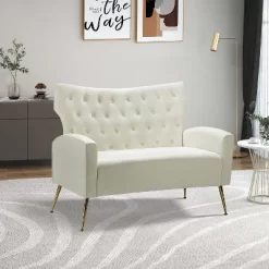 Brion 48" Contemporary Wingback Design Loveseat | KARAT HOME -Baxton Studio Store GUEST cd84ee76 7754 4e98 aac7 a1384d76daea