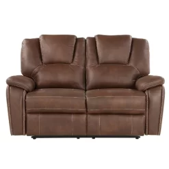 Katrine Manual Reclining Loveseat Brown - Steve Silver Co.