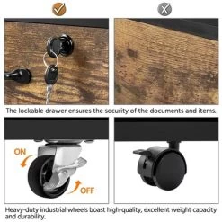 Yaheetech Vintage Mobile Letter Size Rolling File Cabinet With Drawer And Open Shelf For Home Office -Baxton Studio Store GUEST ceba5a7c 0d66 40a2 b438 ab8d14bcde34