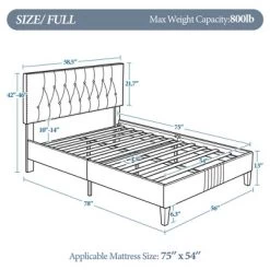 Yaheetech Upholstered Bed Frame With Button-Tufted Headboard -Baxton Studio Store GUEST d530c7d0 5639 4fe2 bd22 59fd3179c2f1