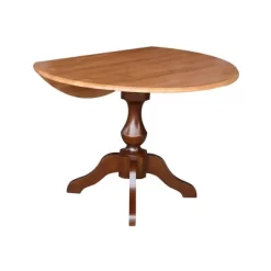 30.3" Gracelyn Round Dual Drop Leaf Pedestal Extendable Dining Table Cinnamon/Espresso - International Concepts -Baxton Studio Store GUEST d5e8f16c 5ed2 42dd b8e2 e91479877da3