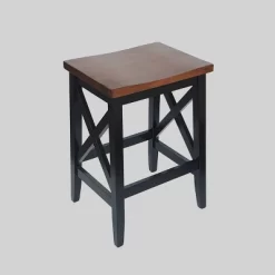 Set Of 2 Heffley Contemporary Farmhouse Wooden Counter Height Barstools Walnut/Black - Christopher Knight Home -Baxton Studio Store GUEST d62fb1fa aa95 4ac7 845a 09a572fdedd5