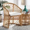 Orchard Fabric Upholstered And Rattan Dining Chair White/Natural - Bali & Pari