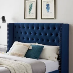 Button-Tufted Platform Bed With One Nightstand - ModernLuxe -Baxton Studio Store GUEST d6e4620a 369f 4e00 8a87 c0052d306e47