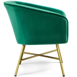 Yaheetech Velvet Upholstered Accent Chair With Backrest Armrest For Living Room -Baxton Studio Store GUEST d72435fa 18ba 48fc 81b0 52119f61c266