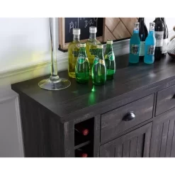 Home Source Bar Cabinet Bookshelf With Glass Doors In Chocolate Finish -Baxton Studio Store GUEST d7f89a92 2a74 45ed b9f4 1c196f58d793