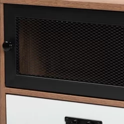 Hubbard Two-Tone Wood And Metal 1 Drawer Nightstand Natural Brown/Black/White - Baxton Studio -Baxton Studio Store GUEST d948038e 6c73 426d 9857 8f4ea124a7da