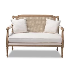 Clemence Upholstered Whitewashed Wood Sofa Loveseat Ivory/Oak - Baxton Studio 19 Clemence Upholstered Whitewashed Wood Sofa Loveseat Ivory/Oak - Baxton Studio -Baxton Studio Store GUEST d94fa4f6 a255 4ee1 9ed4 ec507c7e71f5