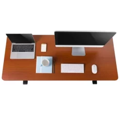 Tranzendesk Standing Desk – 55" Manual Height Adjustable Workstation – Cherry – Stand Steady -Baxton Studio Store GUEST da45adba adae 4185 9b5b baaa6ad495a1