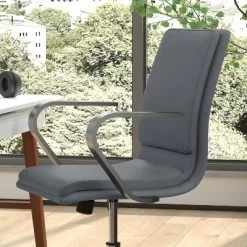 Emma And Oliver Modern Upholstered Mid-Back Home Office Chair With Arms And 5 Star Base 22 Emma And Oliver Modern Upholstered Mid-Back Home Office Chair With Arms And 5 Star Base -Baxton Studio Store GUEST da89765f 6fd0 4262 a125 b35ac95187e3