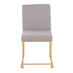 Set Of 2 Highback Fuji Polyester/Steel Dining Chairs Gold/Light Gray - LumiSource -Baxton Studio Store GUEST da917e65 4aed 4a25 ba47 3e90bb7c4941