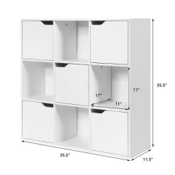 Costway 9 Cube Bookcase Cabinet Wood Bookcase Storage Shelves Room Divider Organization