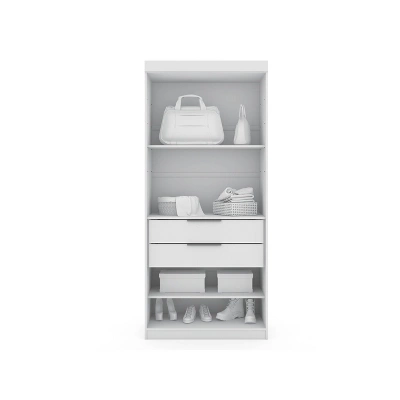 Mulberry 1 Open Sectional Closet White - Manhattan Comfort 6 Mulberry 1 Open Sectional Closet White - Manhattan Comfort - Image 4