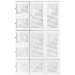 HOMCOM Portable Wardrobe Closet, Bedroom Armoire, Foldable Clothes Organizer With Cube Storage, Hanging Rods, And Magnet Doors, White -Baxton Studio Store GUEST de58c46f 5acc 4623 bd6c 19db8f3bda17