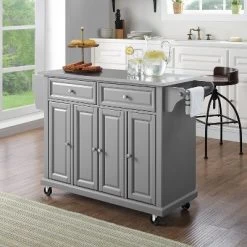 Stainless Steel Top Kitchen Cart/Island Vintage Gray - Crosley -Baxton Studio Store GUEST deab7019 7ef9 44a4 8fb2 802560fa3b04
