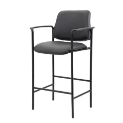 Stool With Arm Black- Boss Office Products