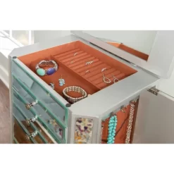 Aislin Jewelry Armoire Mirror/Silver - Powell Company -Baxton Studio Store GUEST df221d86 0ec5 423d b321 22c898bab998