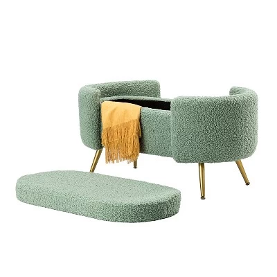 Alina Storage Bench With Metal Legs For Bedroom | ARTFUL LIVING DESIGN 7 Alina Storage Bench With Metal Legs For Bedroom | ARTFUL LIVING DESIGN - Image 5