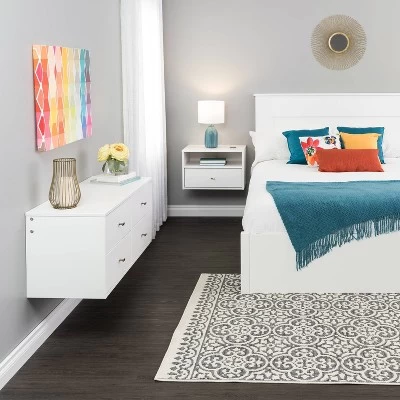Hanging Dresser And Nightstand Set White - Prepac 7 Hanging Dresser And Nightstand Set White - Prepac - Image 5