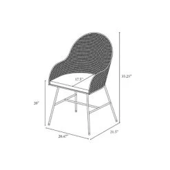 Landis Woven Backed Dining Chair With Cushion Natural - Threshold™ -Baxton Studio Store GUEST df94fefc 27db 465a bf7c cdcc6a70828f