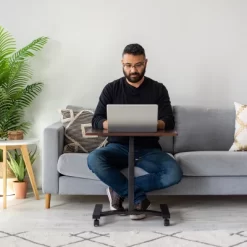 IRIS USA Height Adjustable Laptop Cart And Dynamic Rolling Workstation, Brown -Baxton Studio Store GUEST dff6da6d eb8a 4e36 8f90 a0b830f9cba9