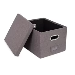 Internet's Best 2-Pack Collapsible File Storage Organizer With Lid - Grey -Baxton Studio Store GUEST e0398b75 dd8b 4d47 87ca c50647d450e6
